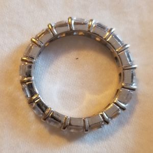 Eternity silver asscher band